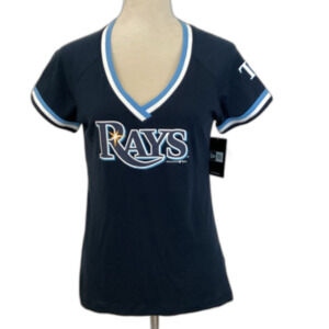 New Era T-Shirt Women’s Size Medium Color Navy Tampa Rays Graphic Tee